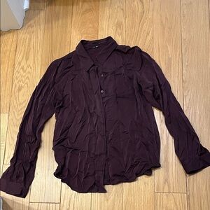 Theory 100% silk dark purple Button-Up Shirt